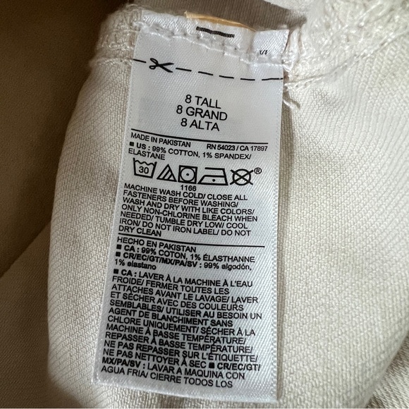 Old Navy Women’s Ivory OG Loose Utility Jeans size 8 Tall - Picture 4 of 7